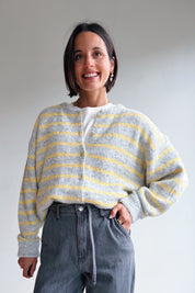 Vicky gilet grijs/geel