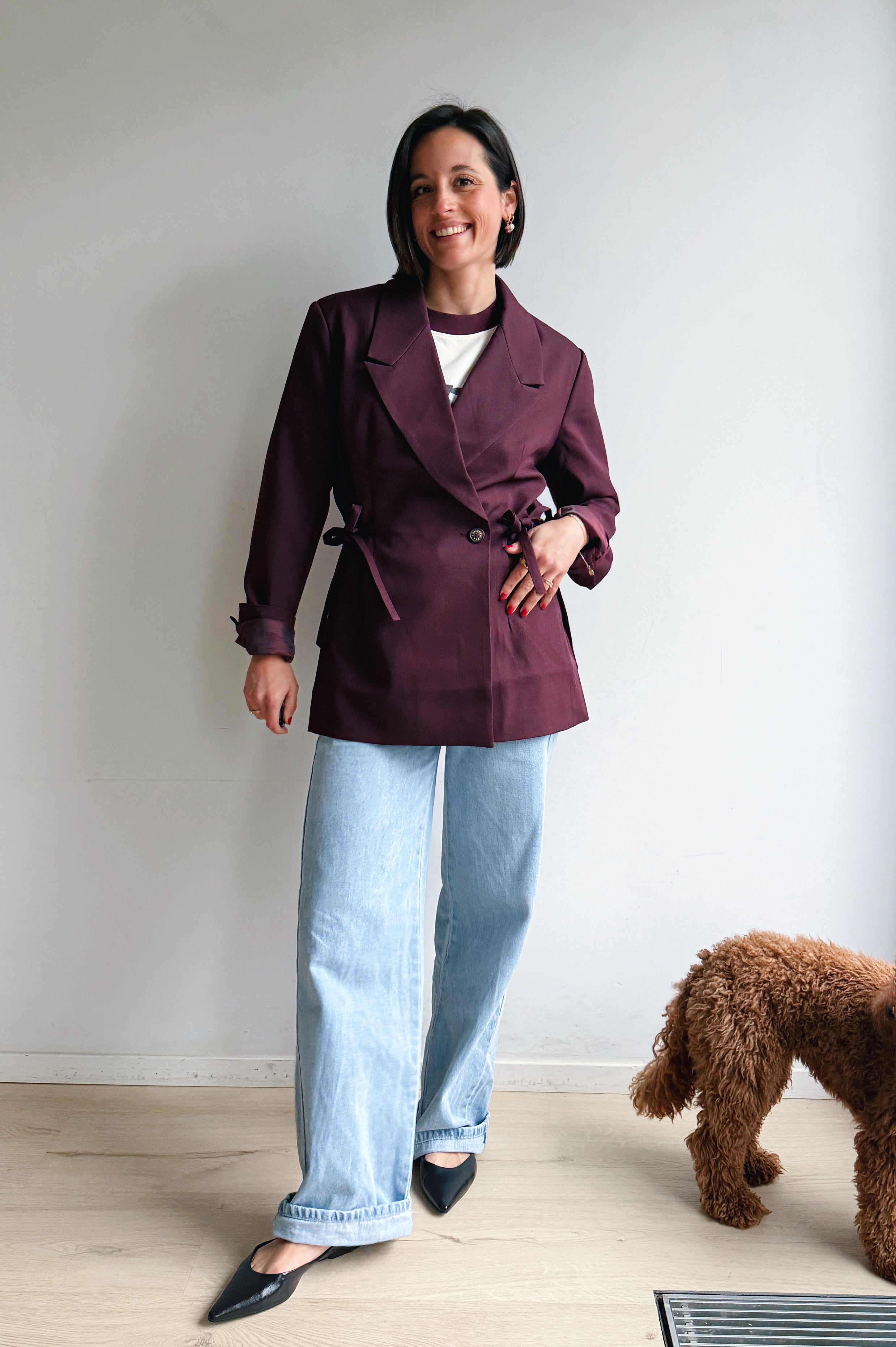 Anina blazer wijnrood