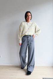 Vicky gilet grijs/geel