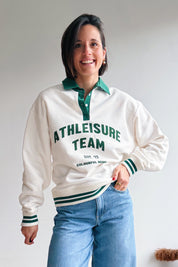 Athletic polo sweater