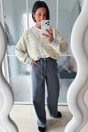 Vicky gilet grijs/geel