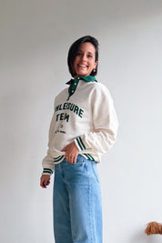 Athletic polo sweater