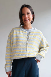 Vicky gilet grijs/geel