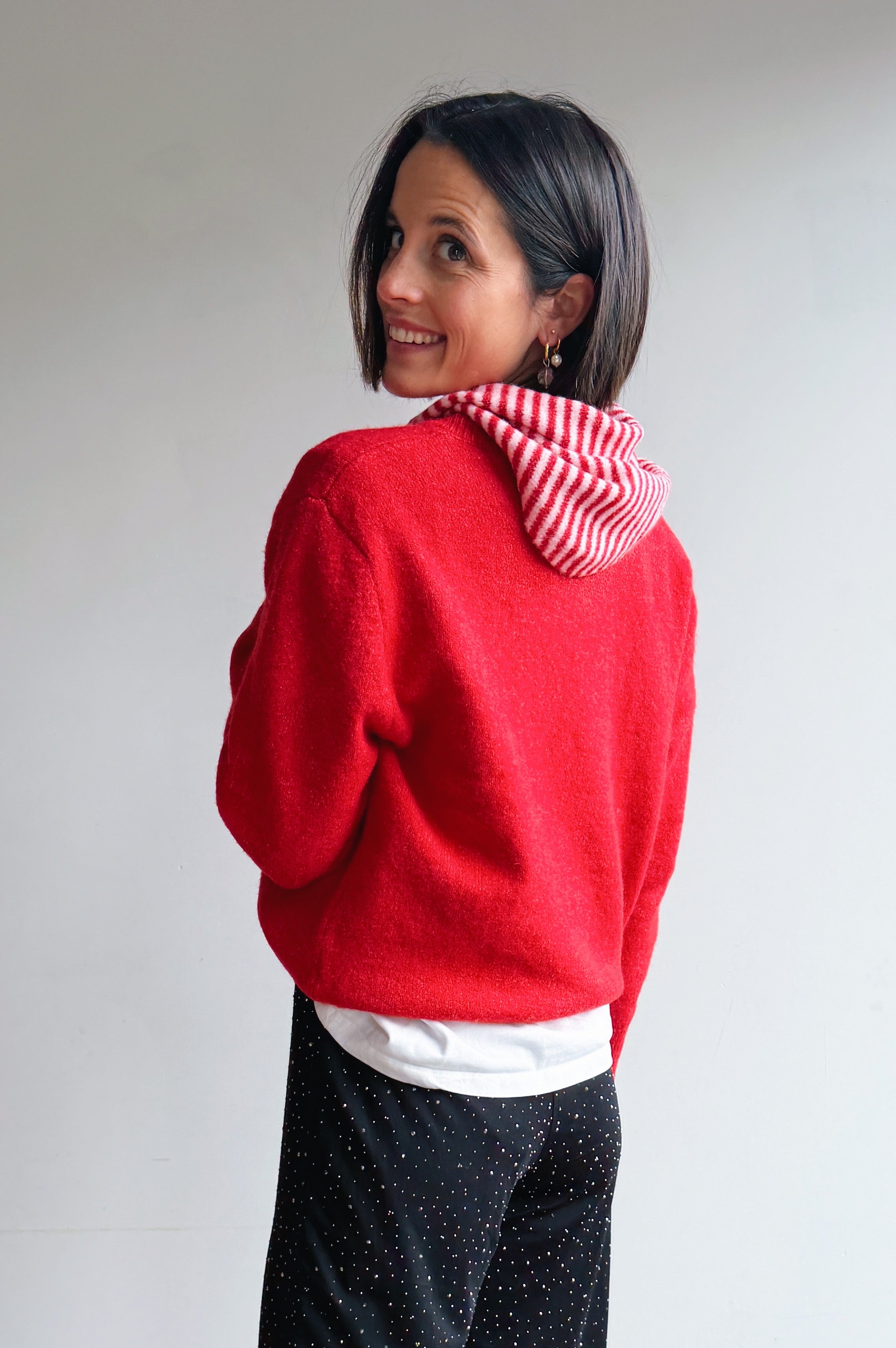 Melly gilet + sjaaltje rood