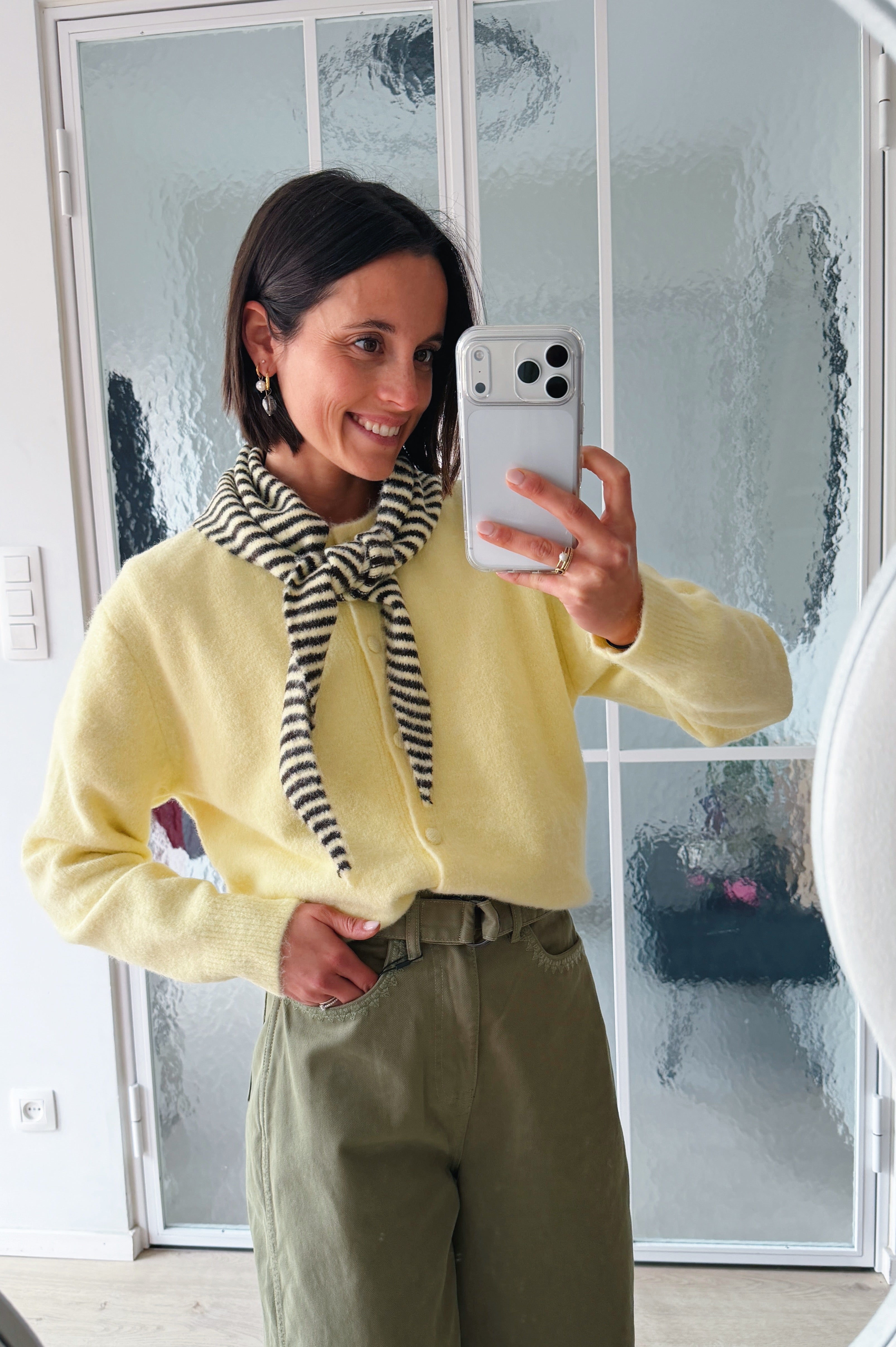 Melly gilet + sjaaltje geel