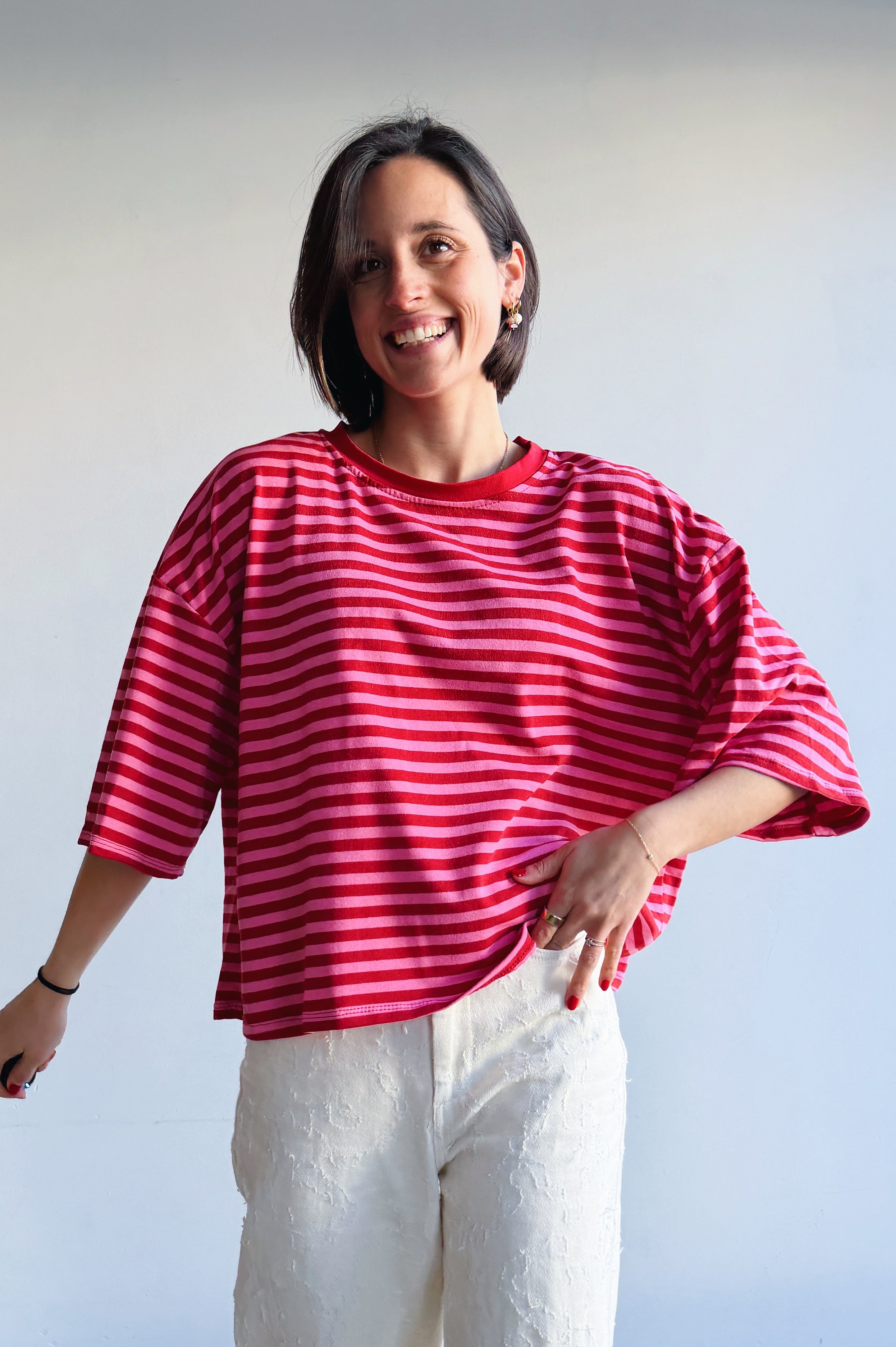 Liva t-shirt rood/roze