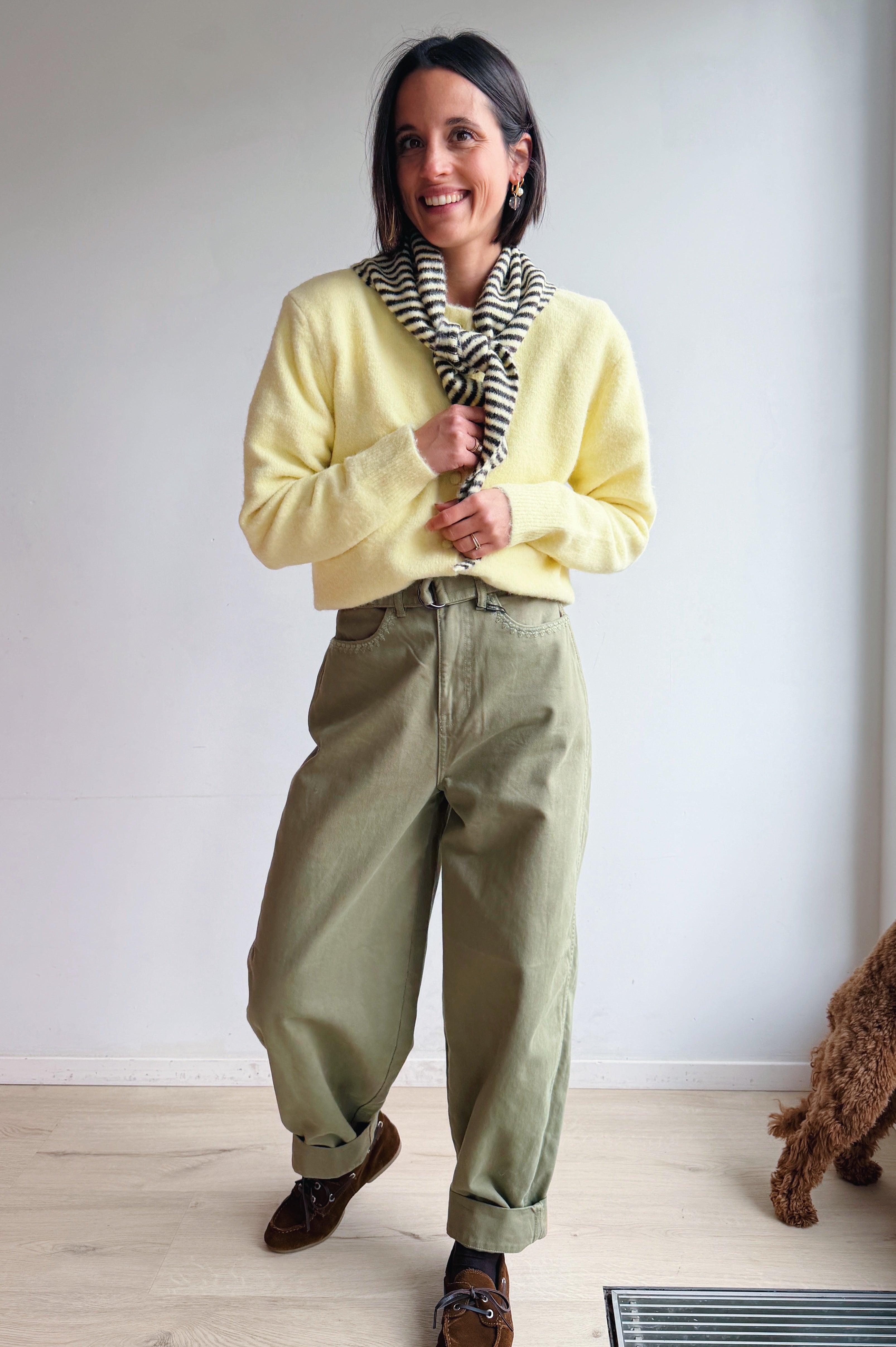 Melly gilet + sjaaltje geel