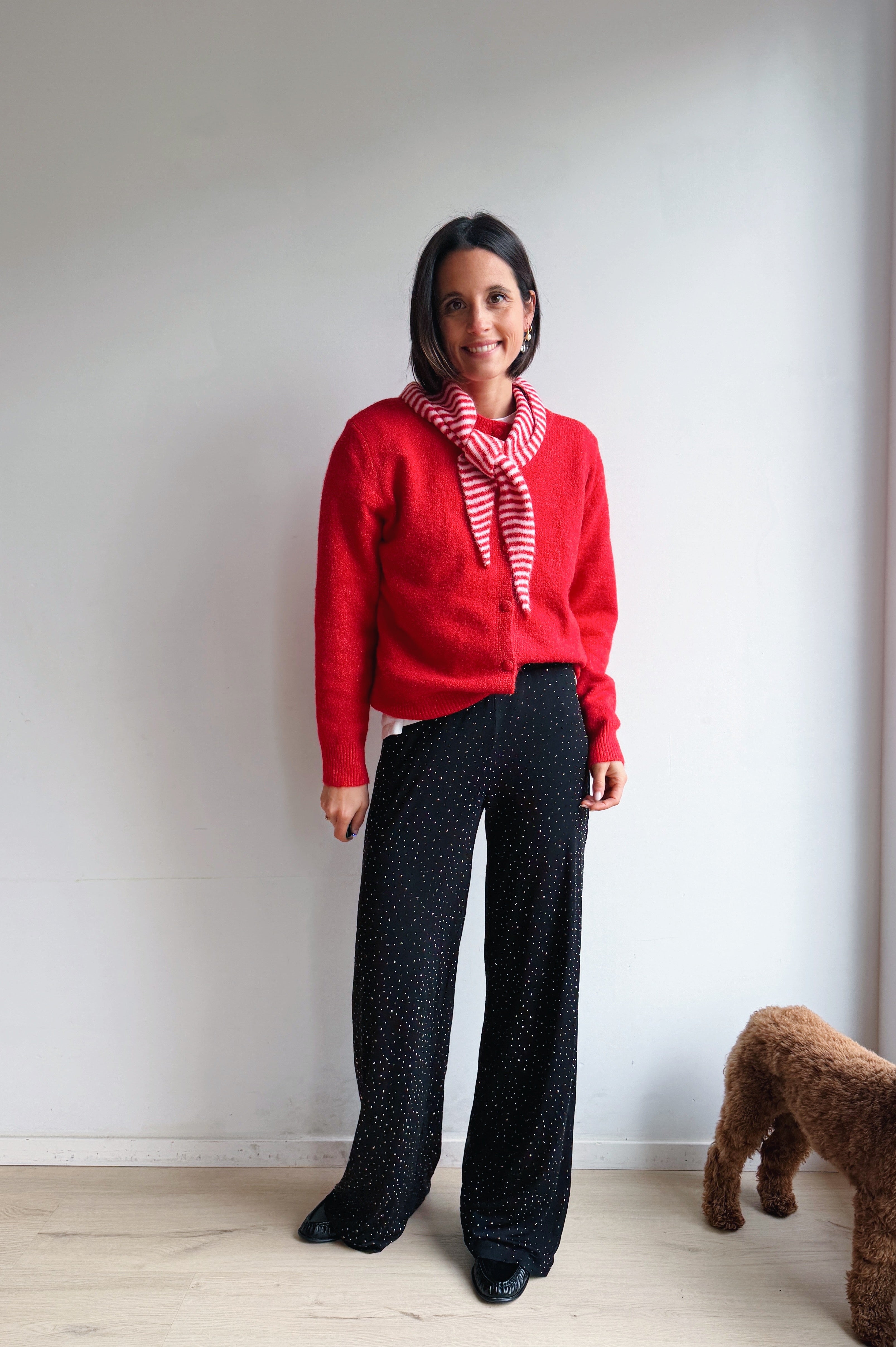 Melly gilet + sjaaltje rood