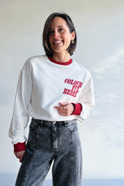 Pull ras-du-cou côtelé à logo