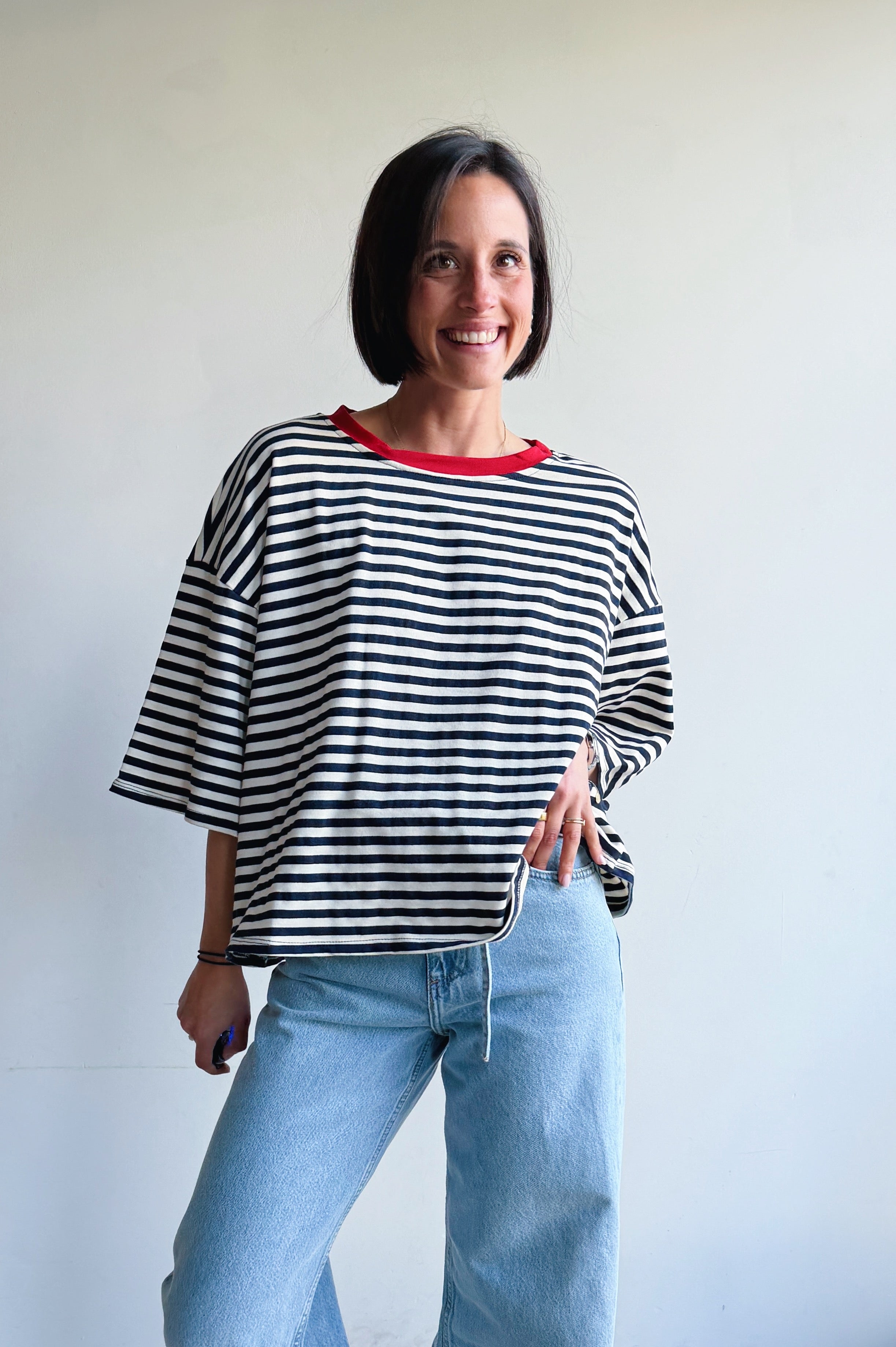 Lieva t-shirt marine rood