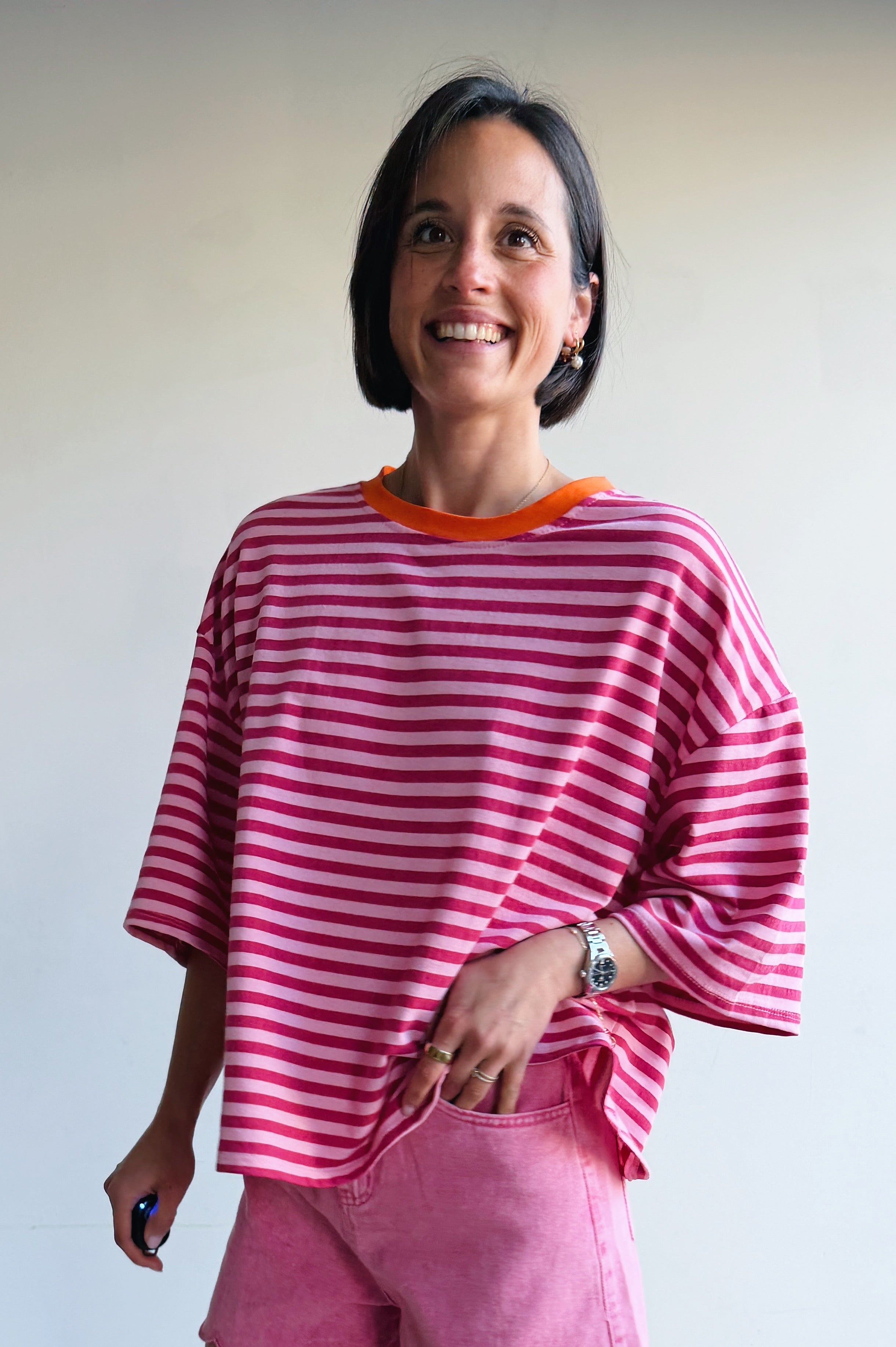 Lieva t-shirt roze oranje