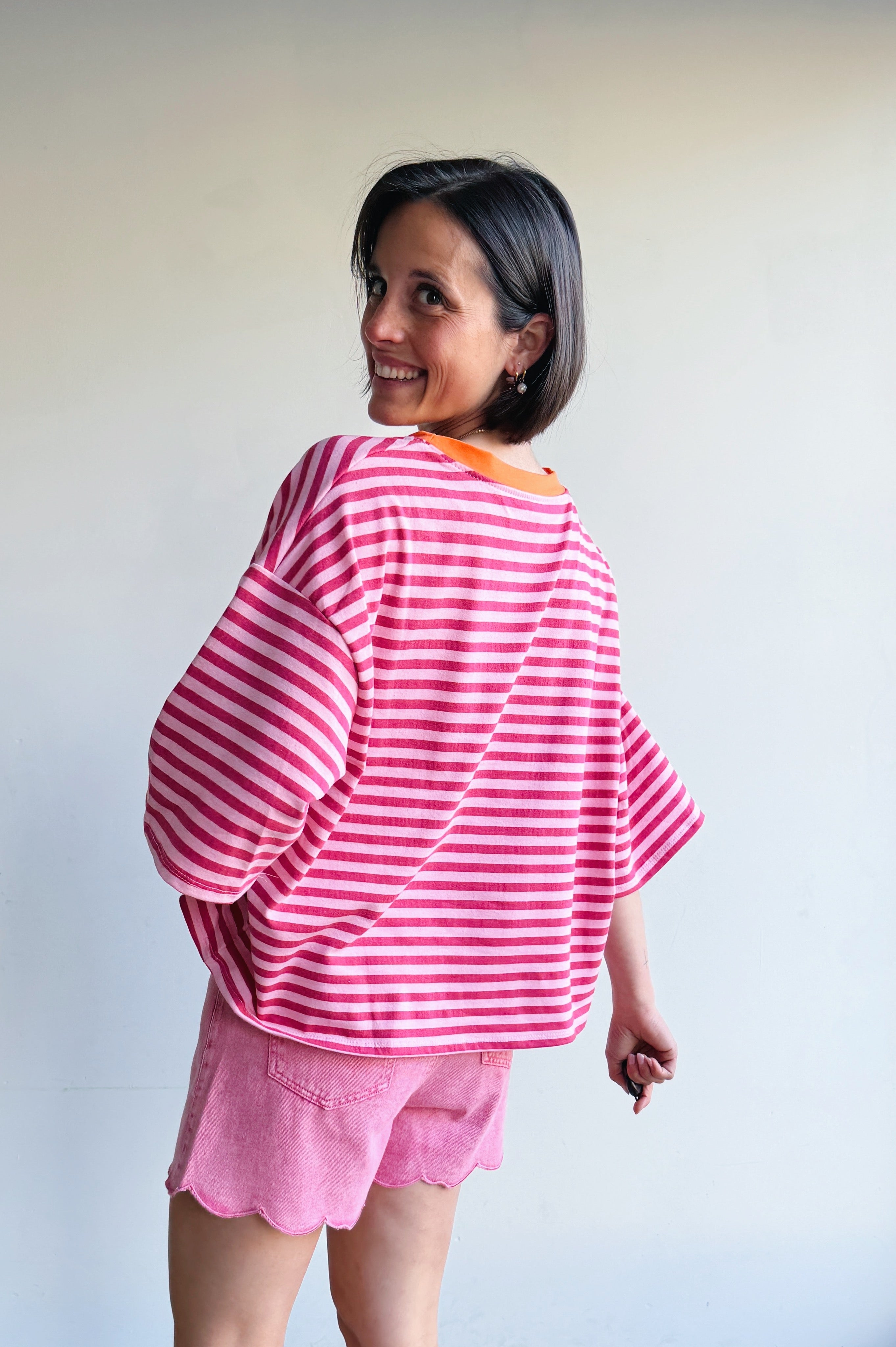 Lieva t-shirt roze oranje