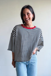 Lieva t-shirt marine rood