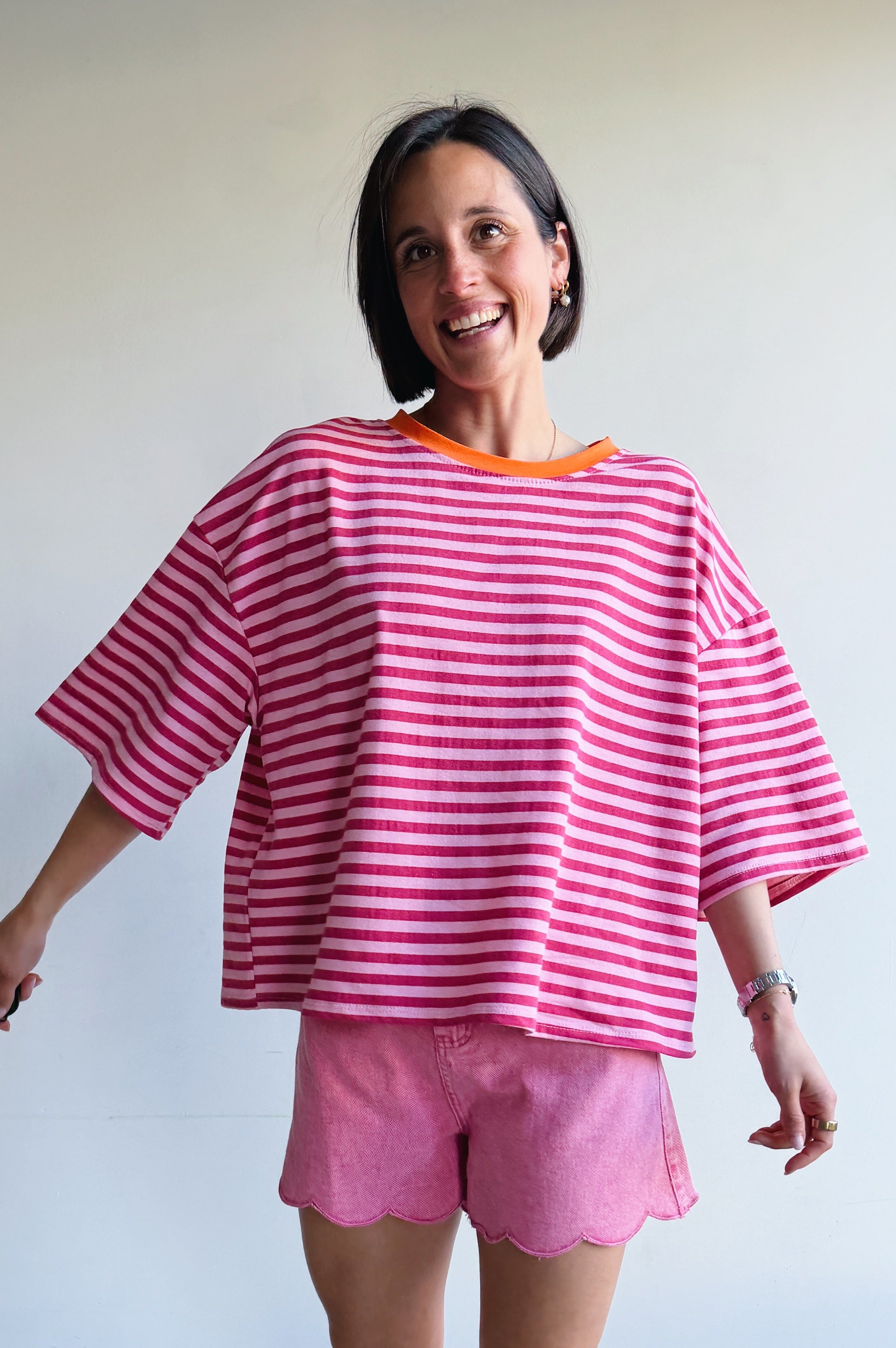 Lieva t-shirt roze oranje