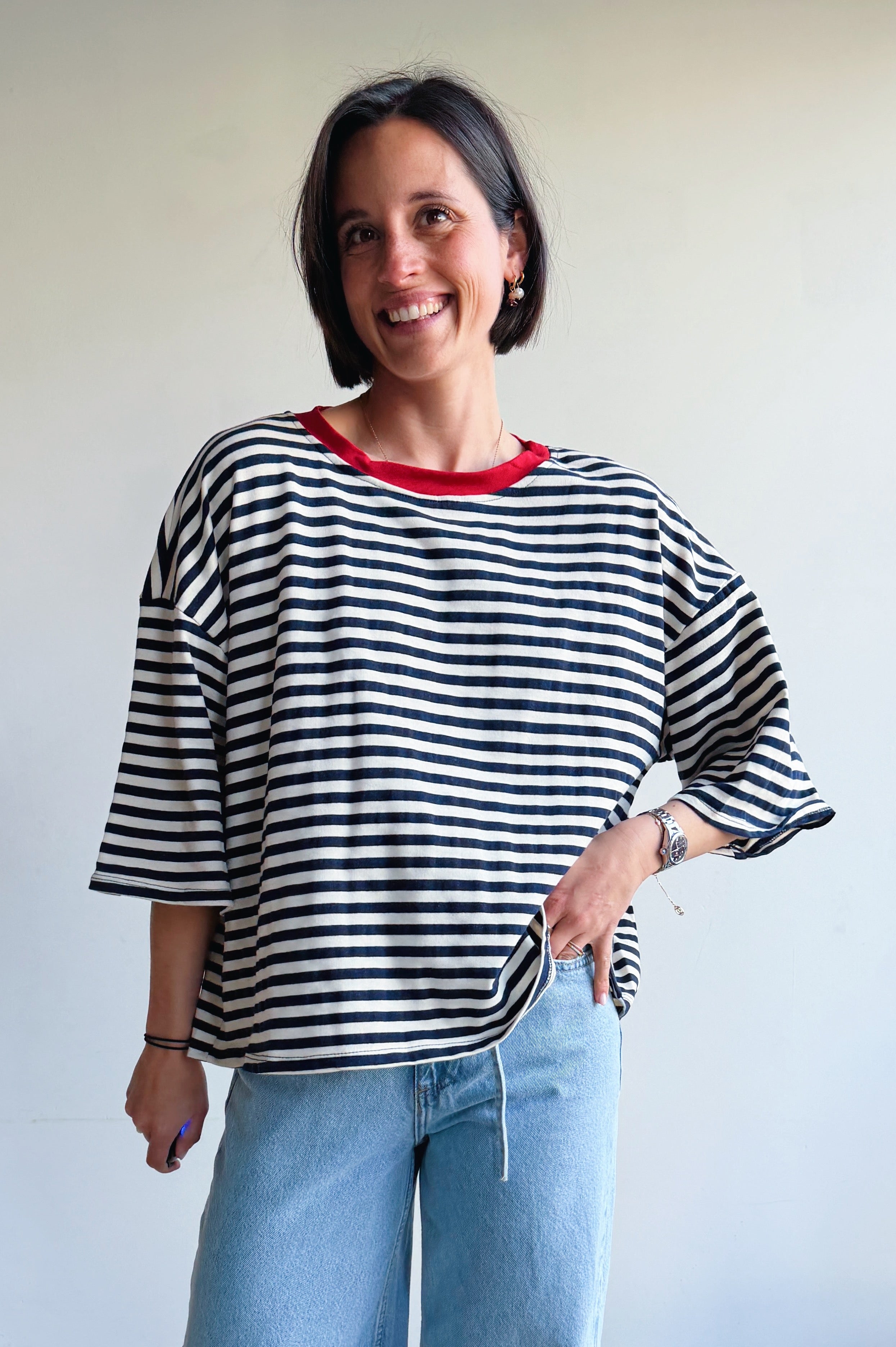 Lieva t-shirt marine rood