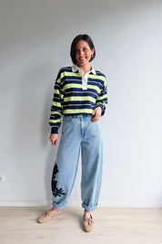 Sweep polo limoen blauw