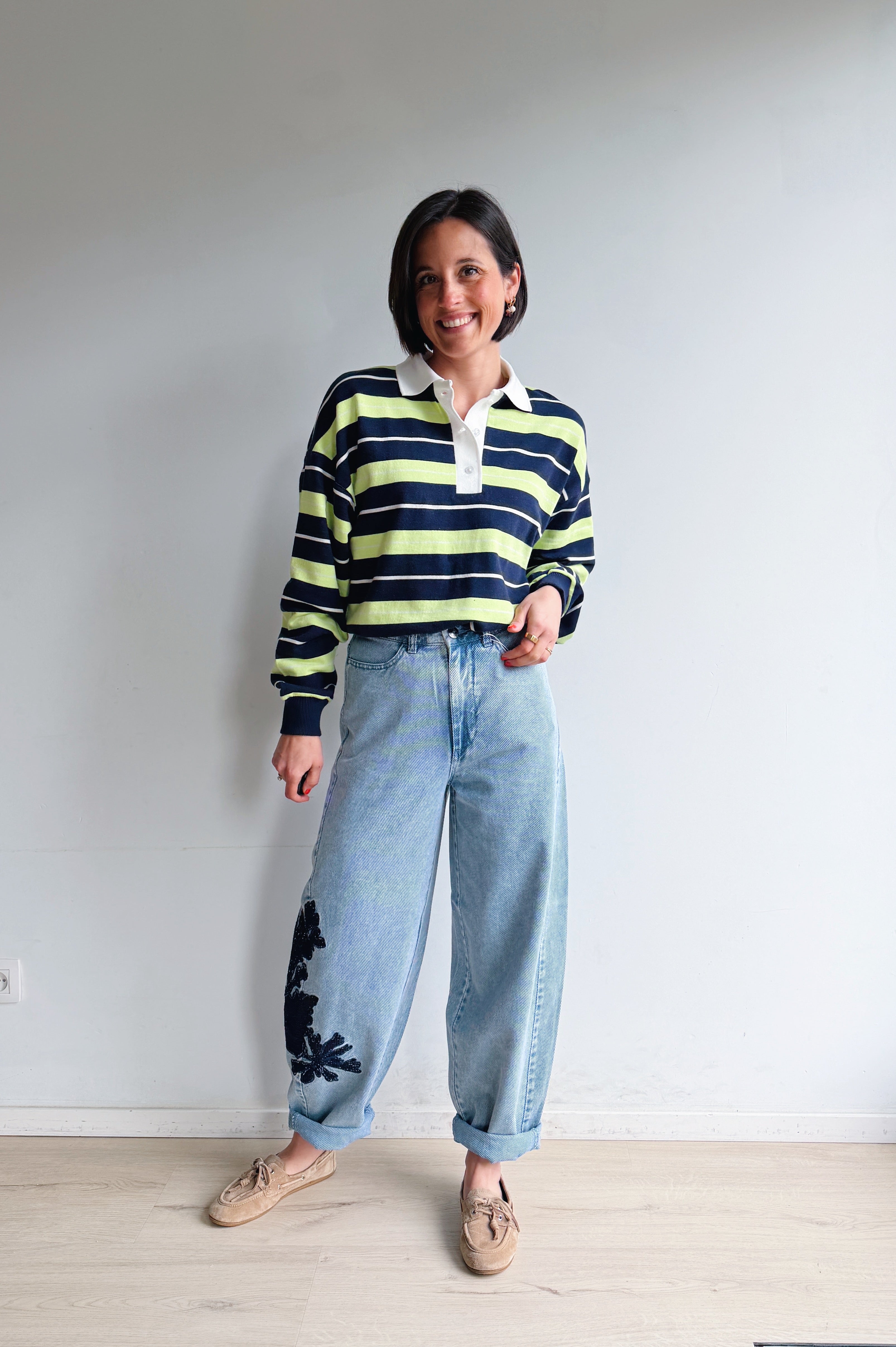 Sweep polo limoen blauw