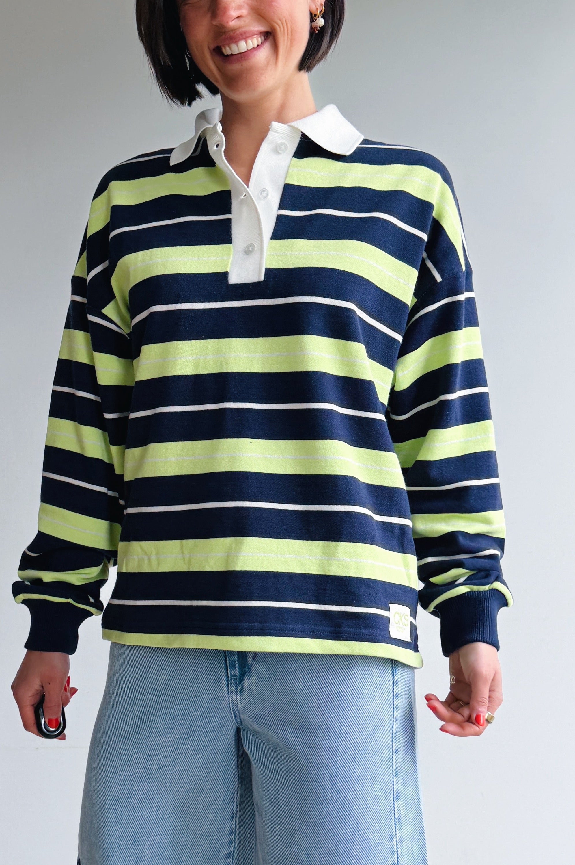 Sweep polo limoen blauw