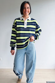 Sweep polo limoen blauw
