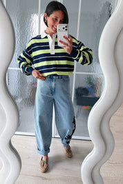 Sweep polo limoen blauw