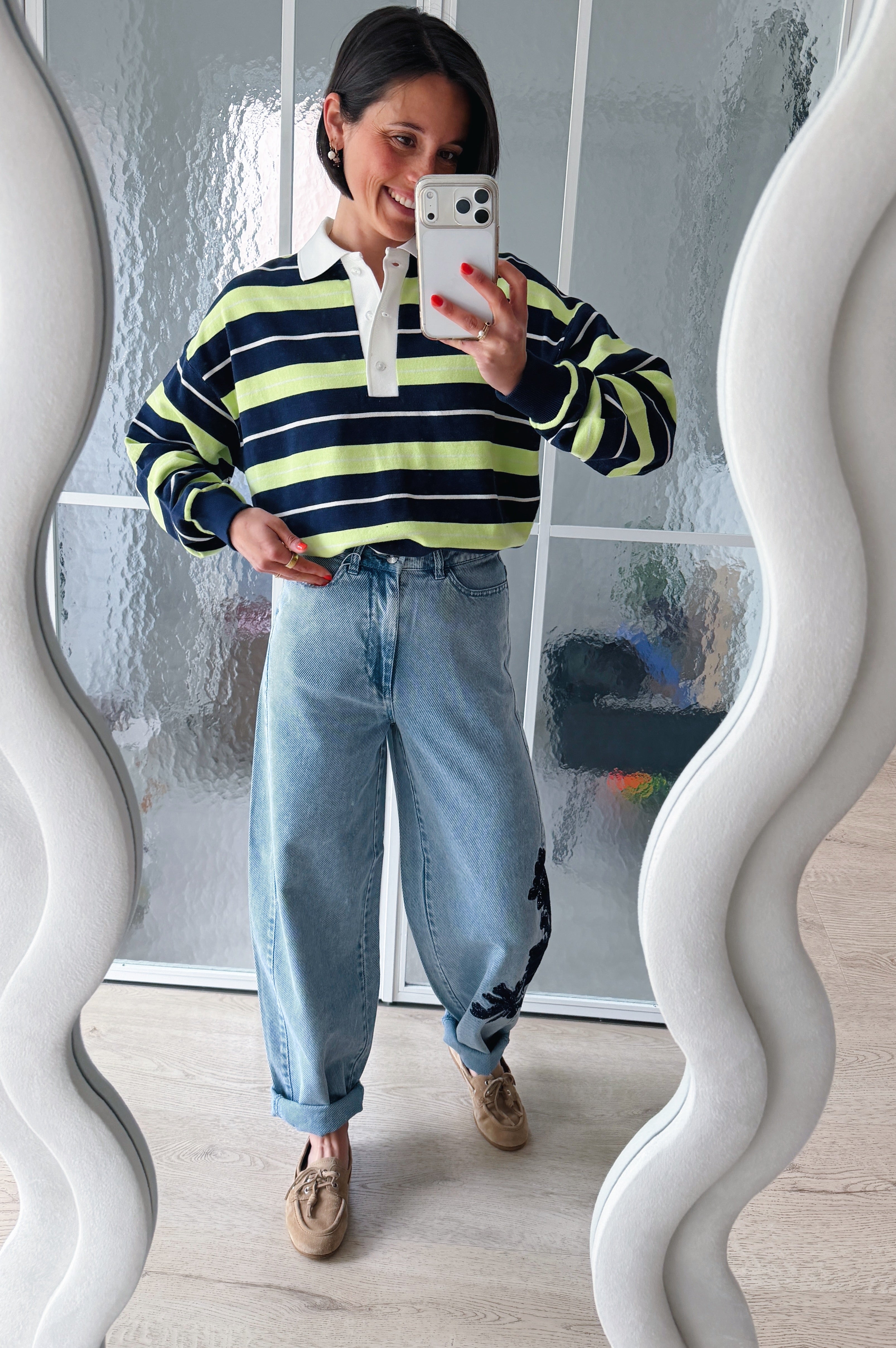 Sweep polo limoen blauw