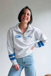 Logo stripes zip sweater