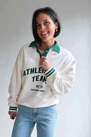 Athletic polo sweater