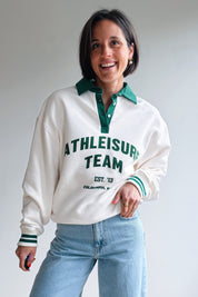 Athletic polo sweater