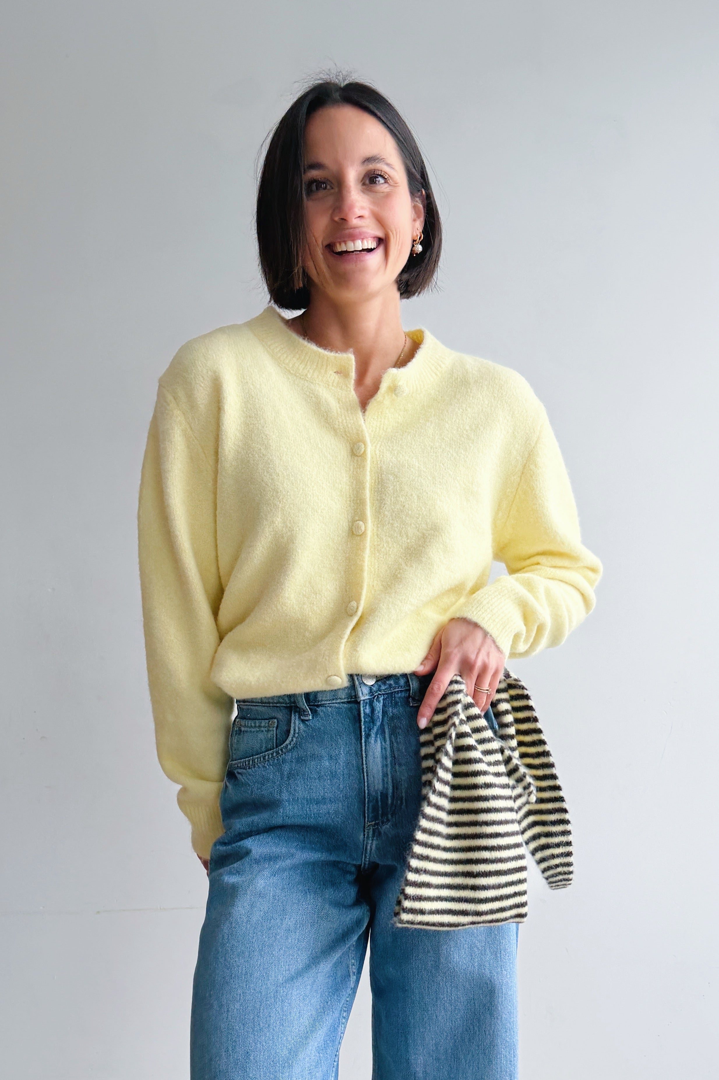 Melly gilet + sjaaltje geel