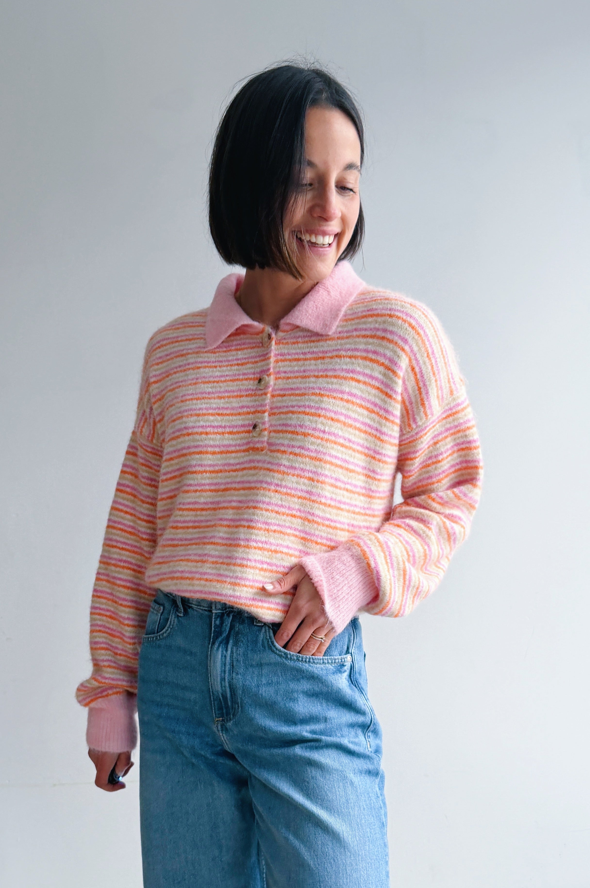 Julie pull oranje roze