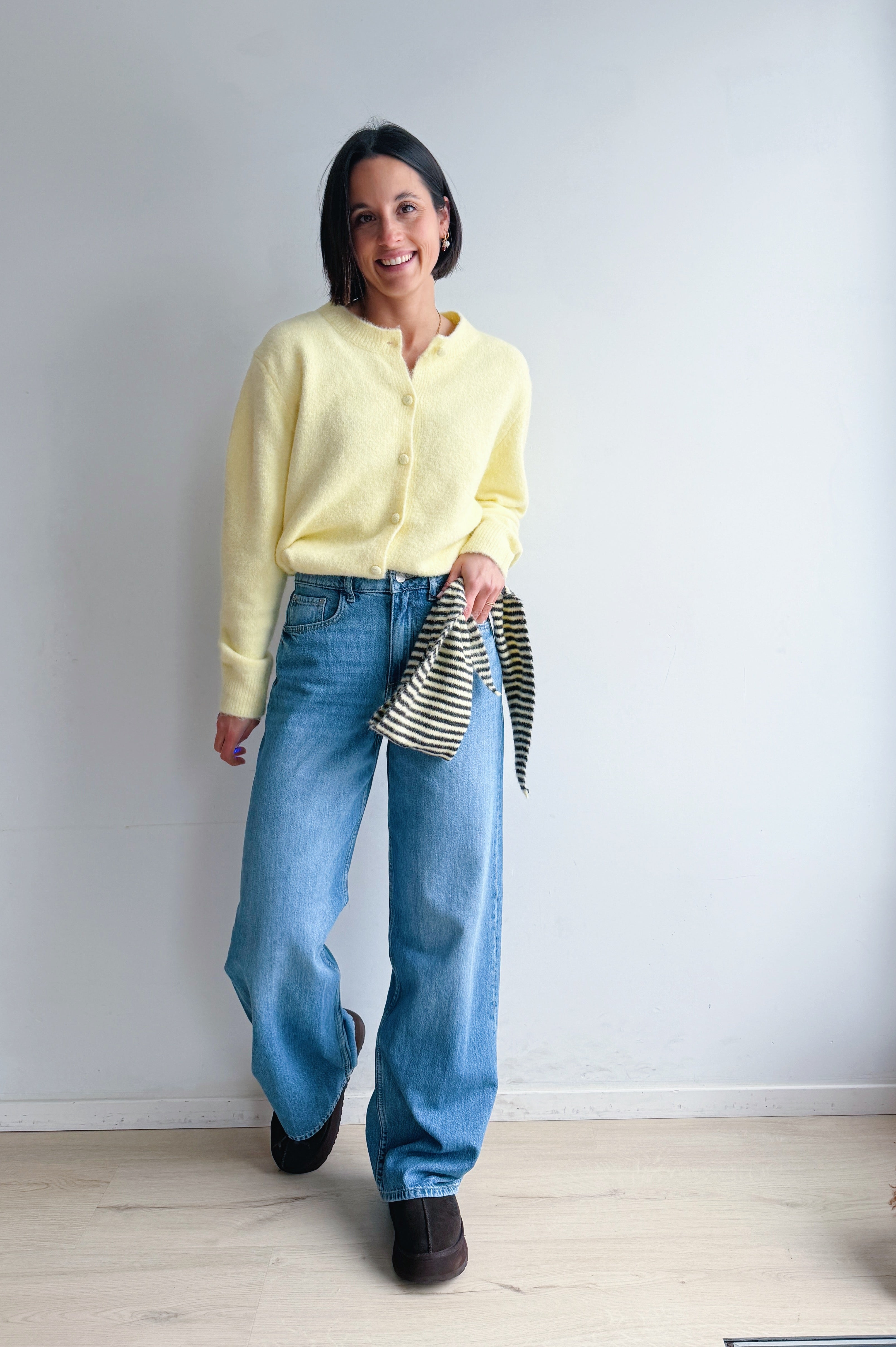 Melly gilet + sjaaltje geel