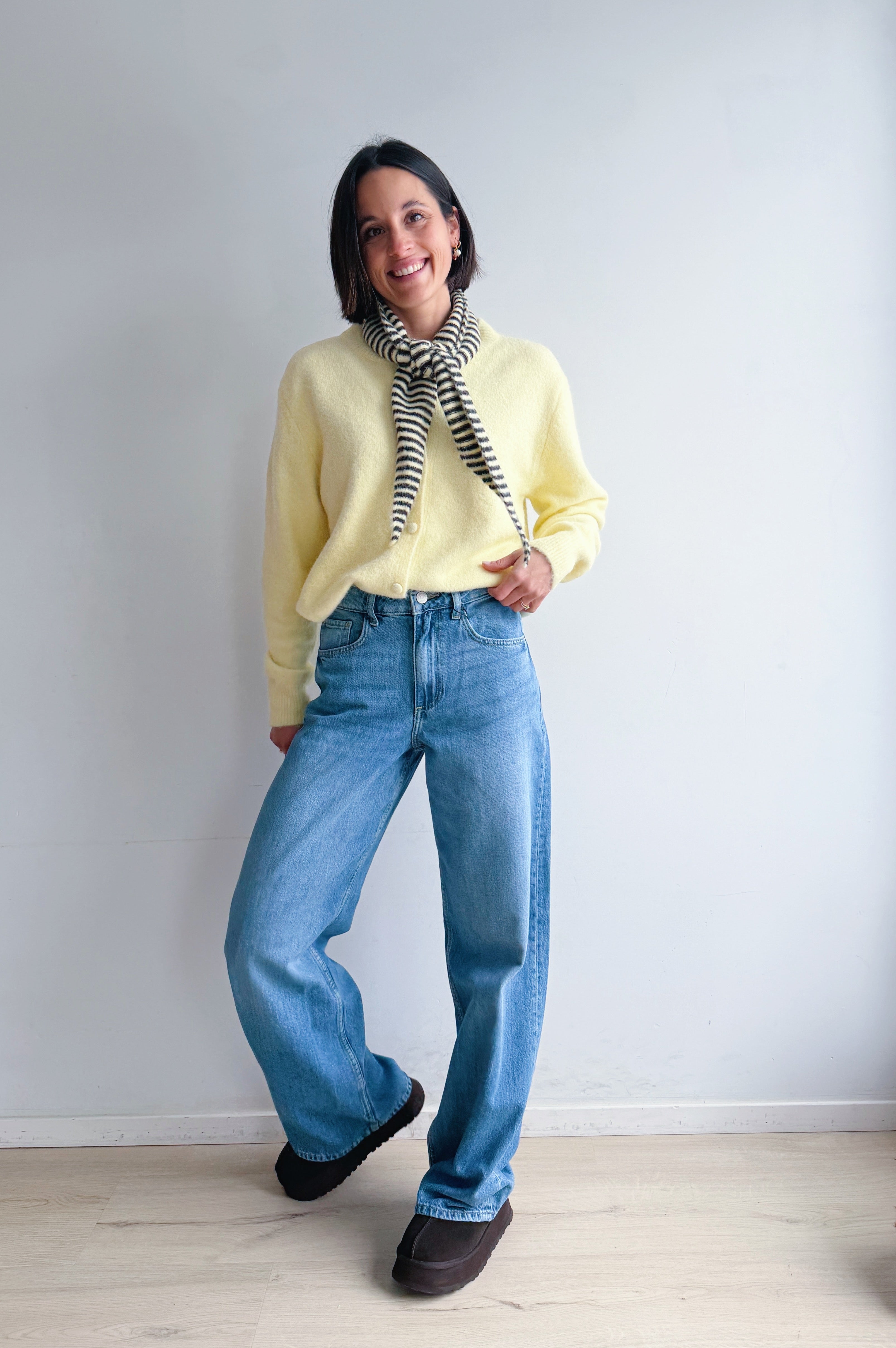 Melly gilet + sjaaltje geel