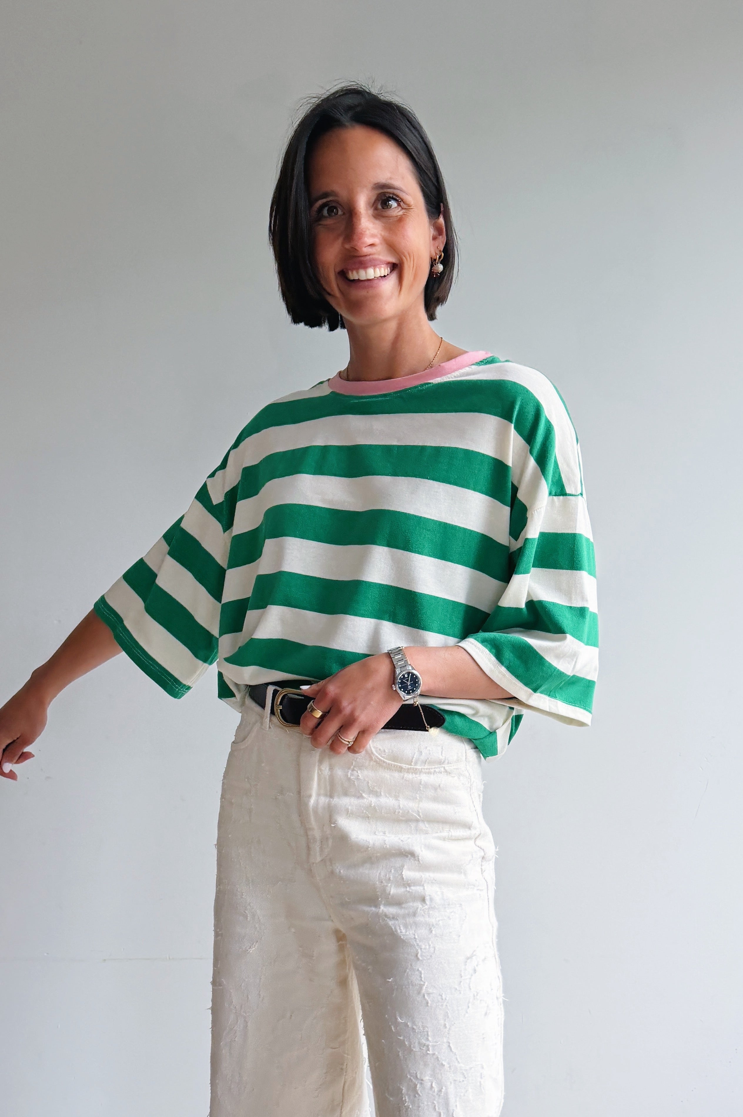 Lovi t-shirt wit groen