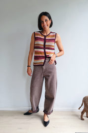 Clara barrel jeans chocolade