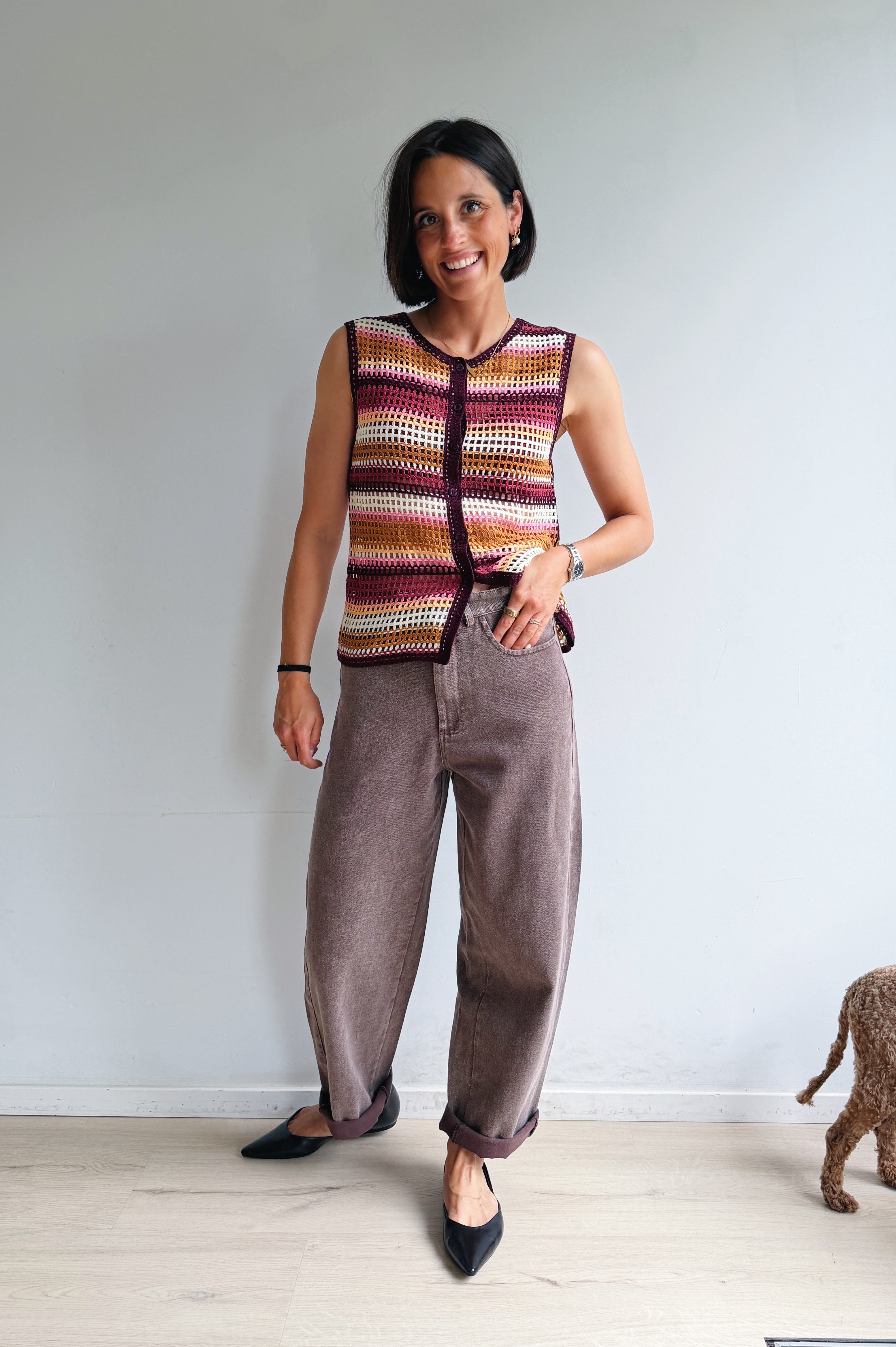 Clara barrel jeans chocolade