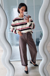 Clara barrel jeans chocolade