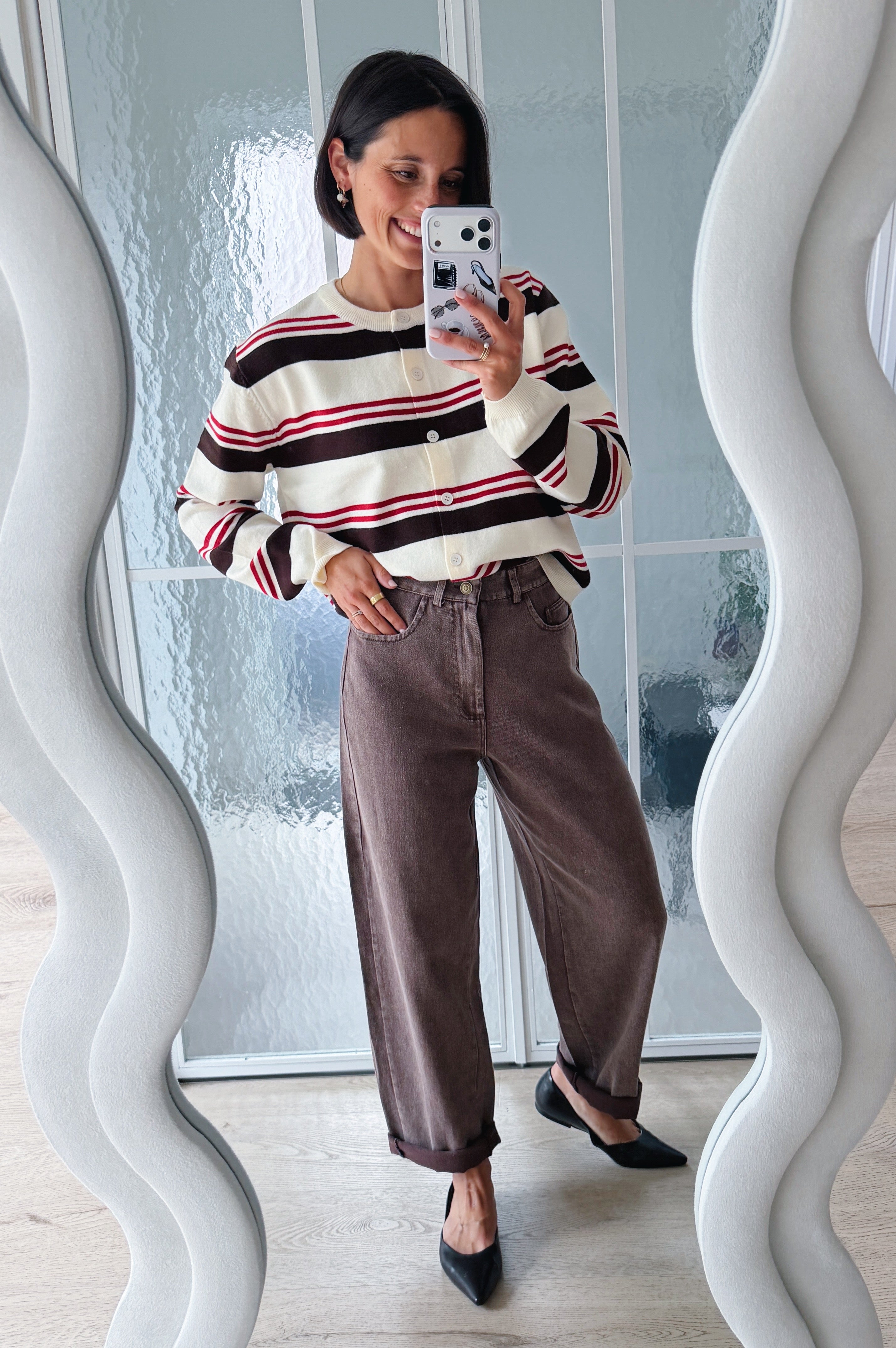 Clara barrel jeans chocolade