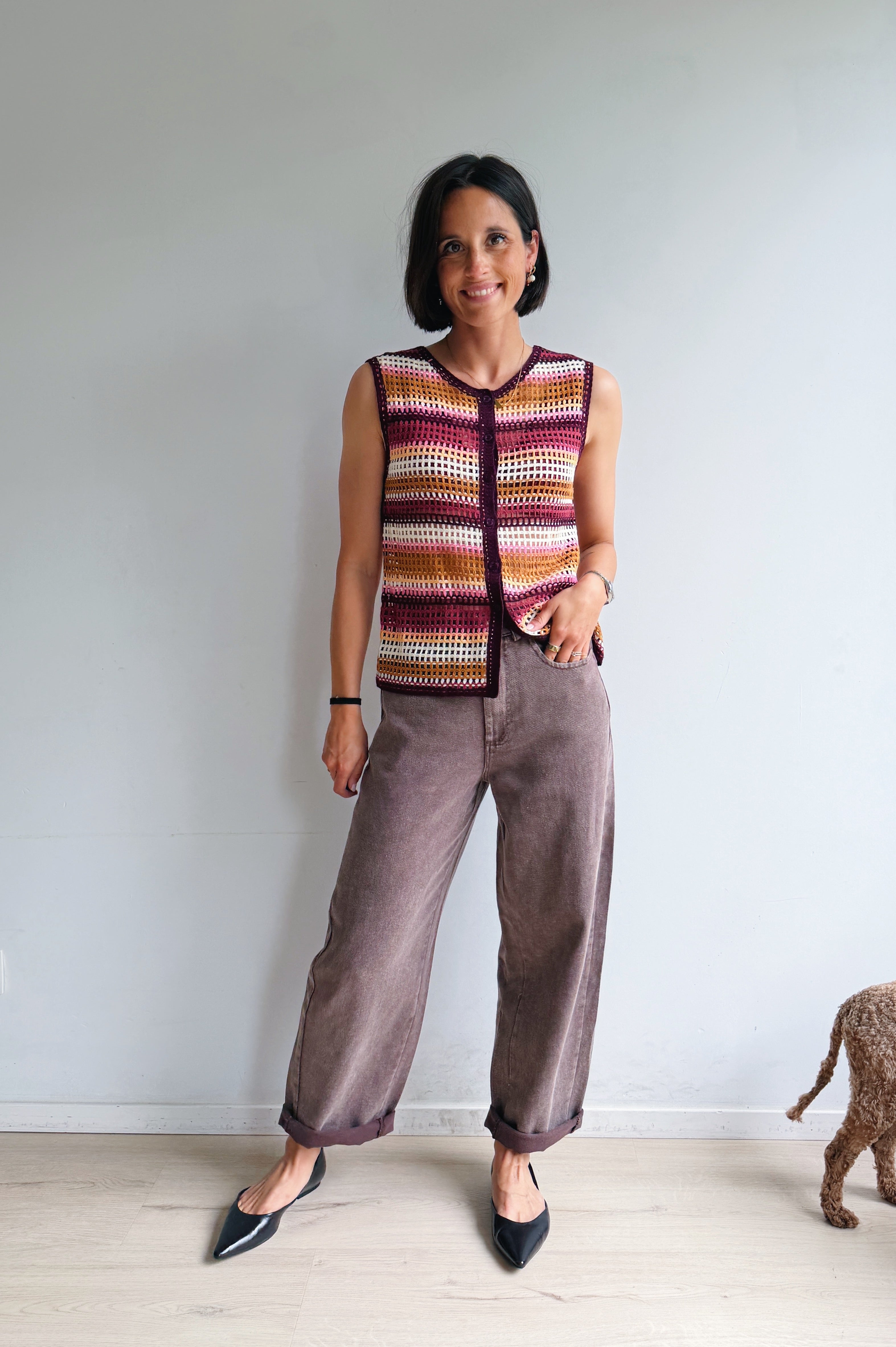 Clara barrel jeans chocolade