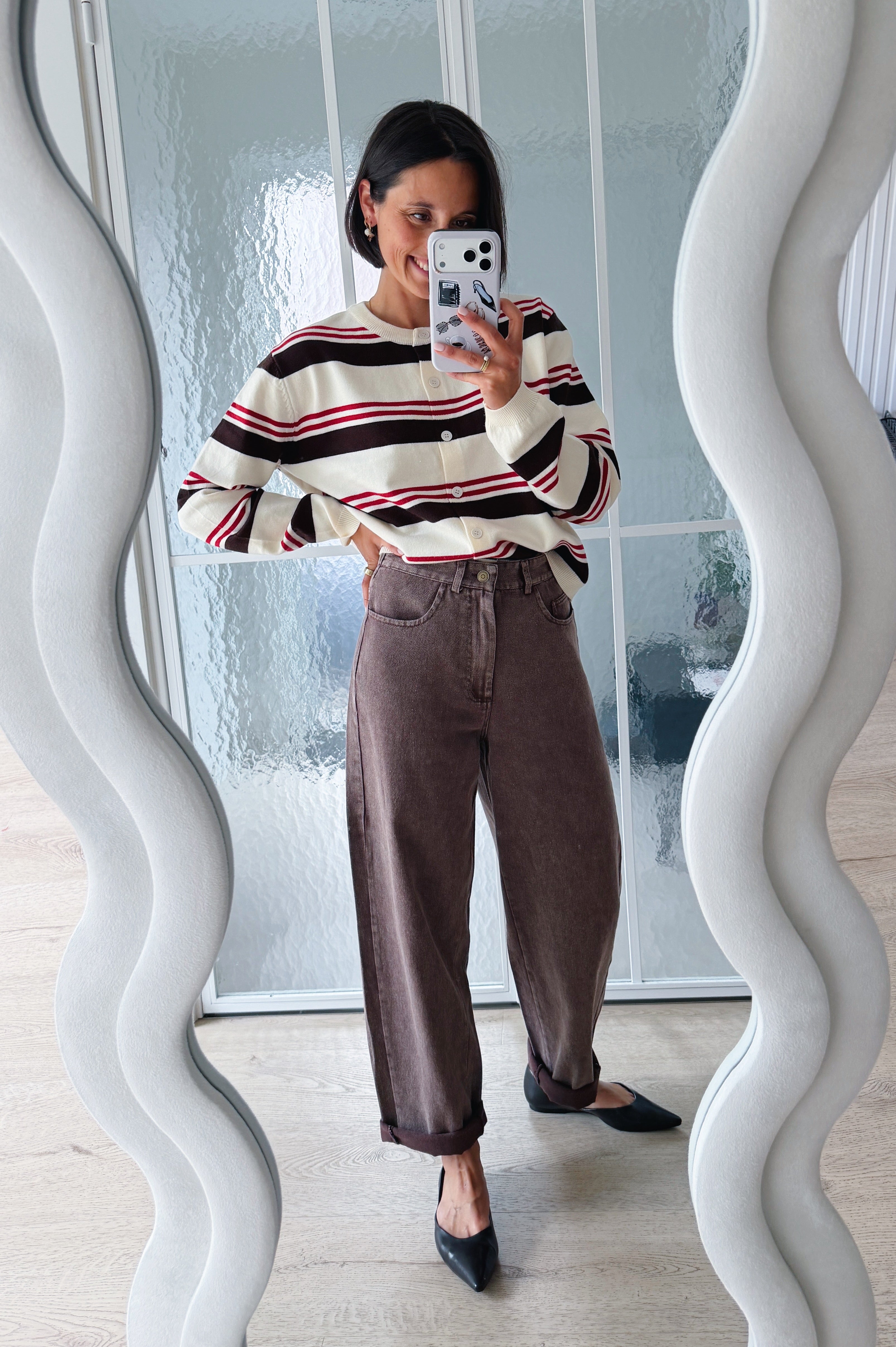 Clara barrel jeans chocolade