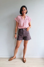 Bella short chocolade