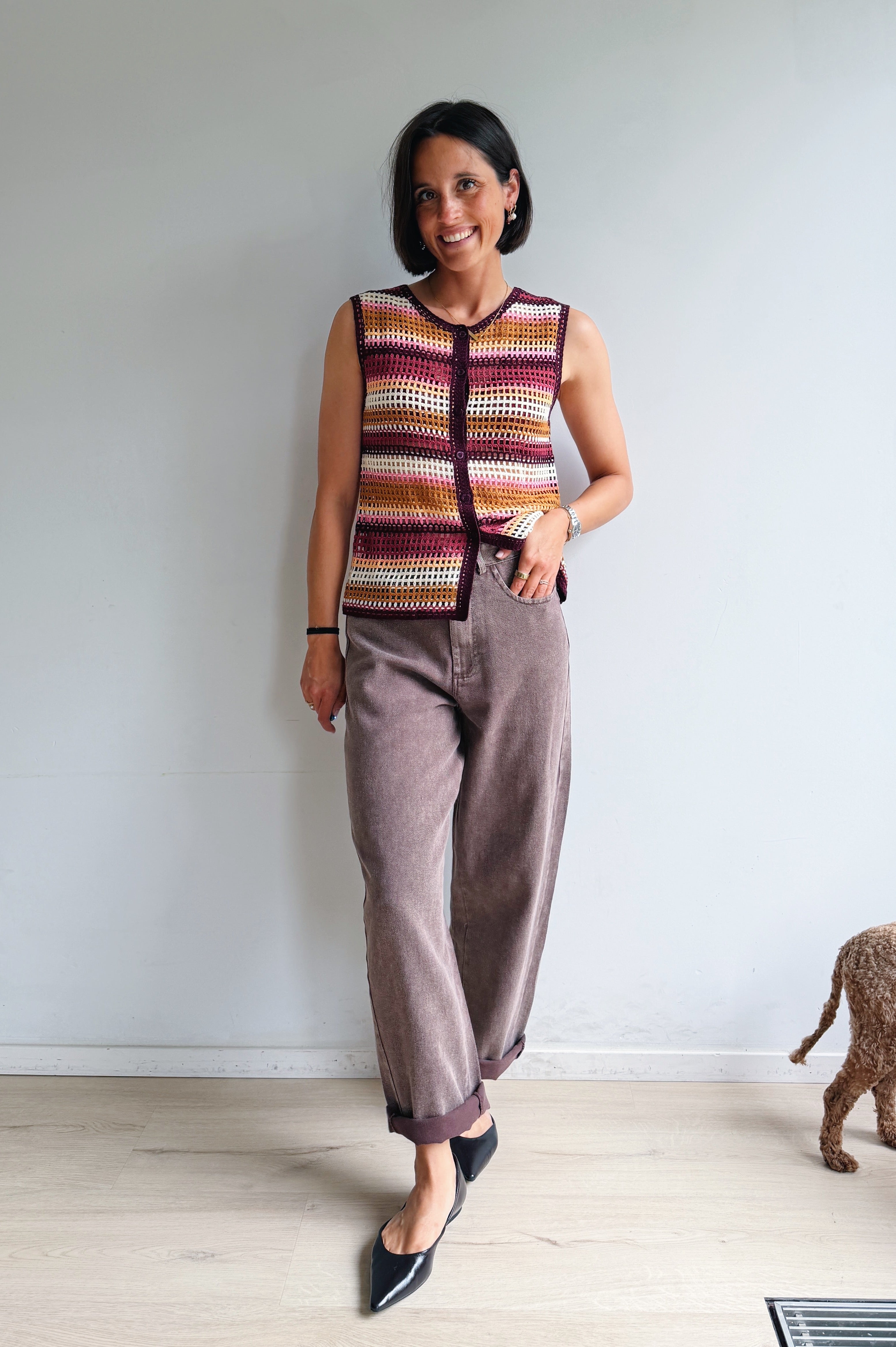 Clara barrel jeans chocolade