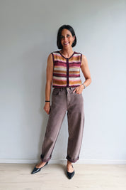 Clara barrel jeans chocolade