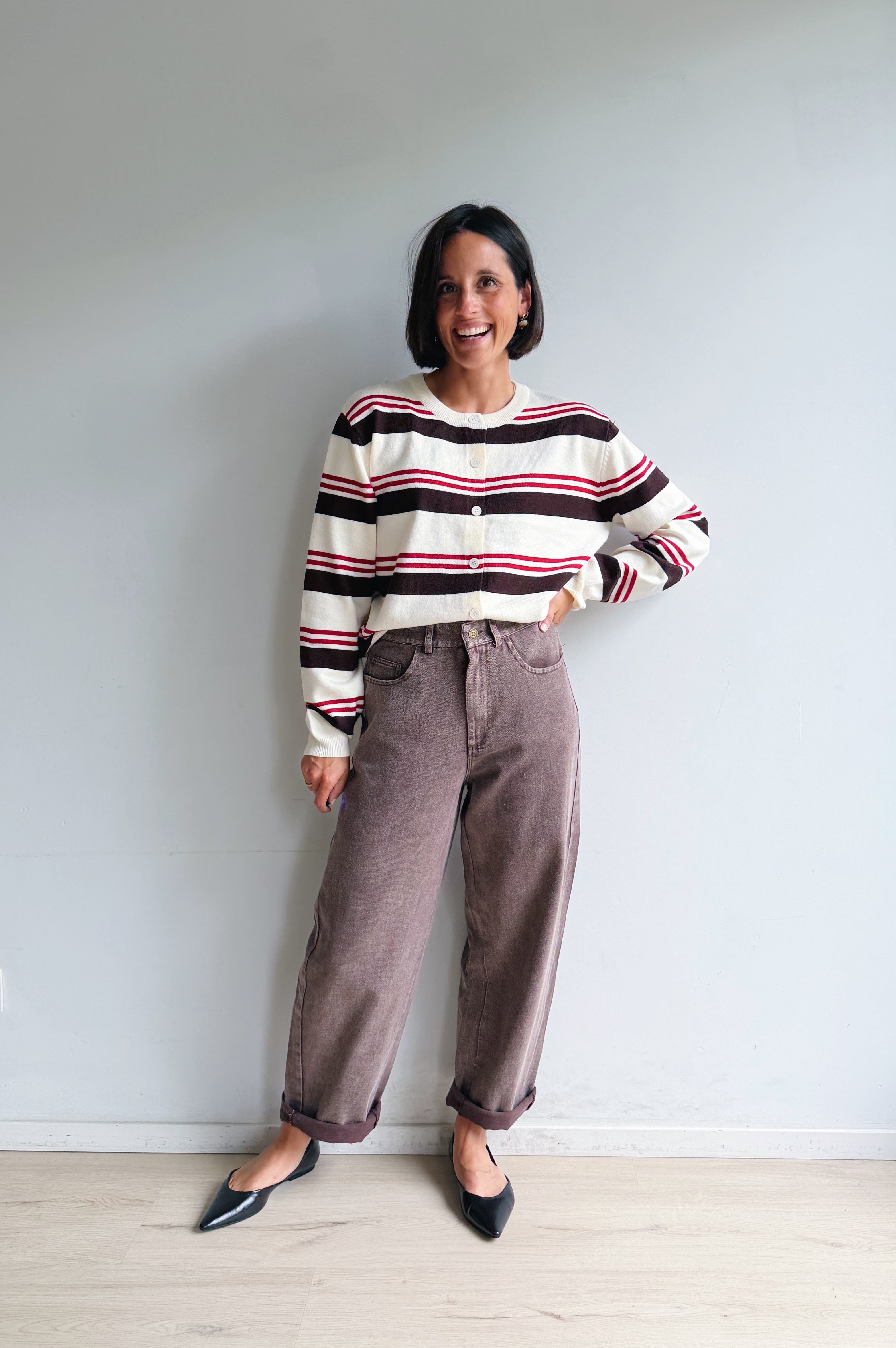 Clara barrel jeans chocolade