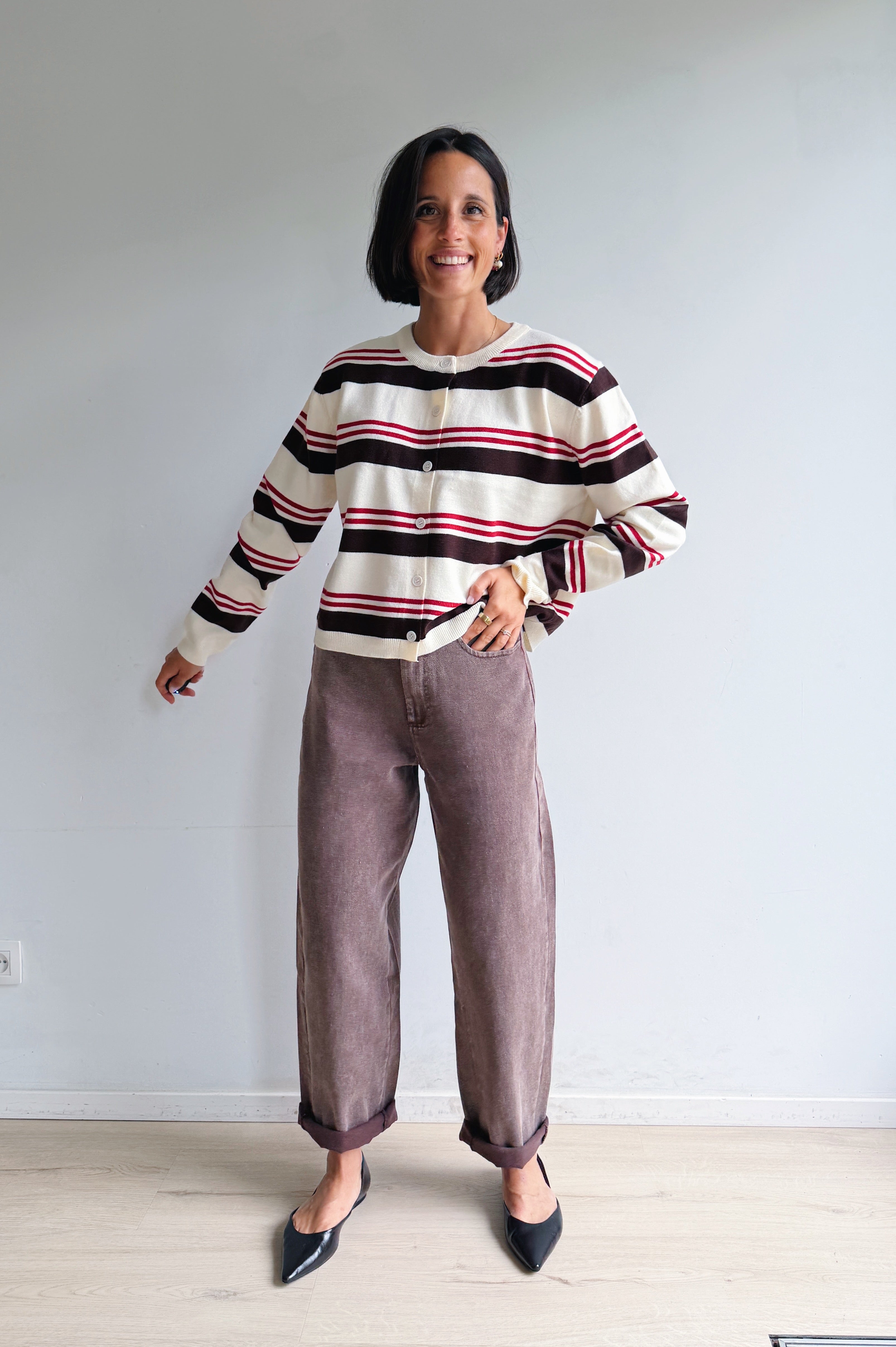 Clara barrel jeans chocolade