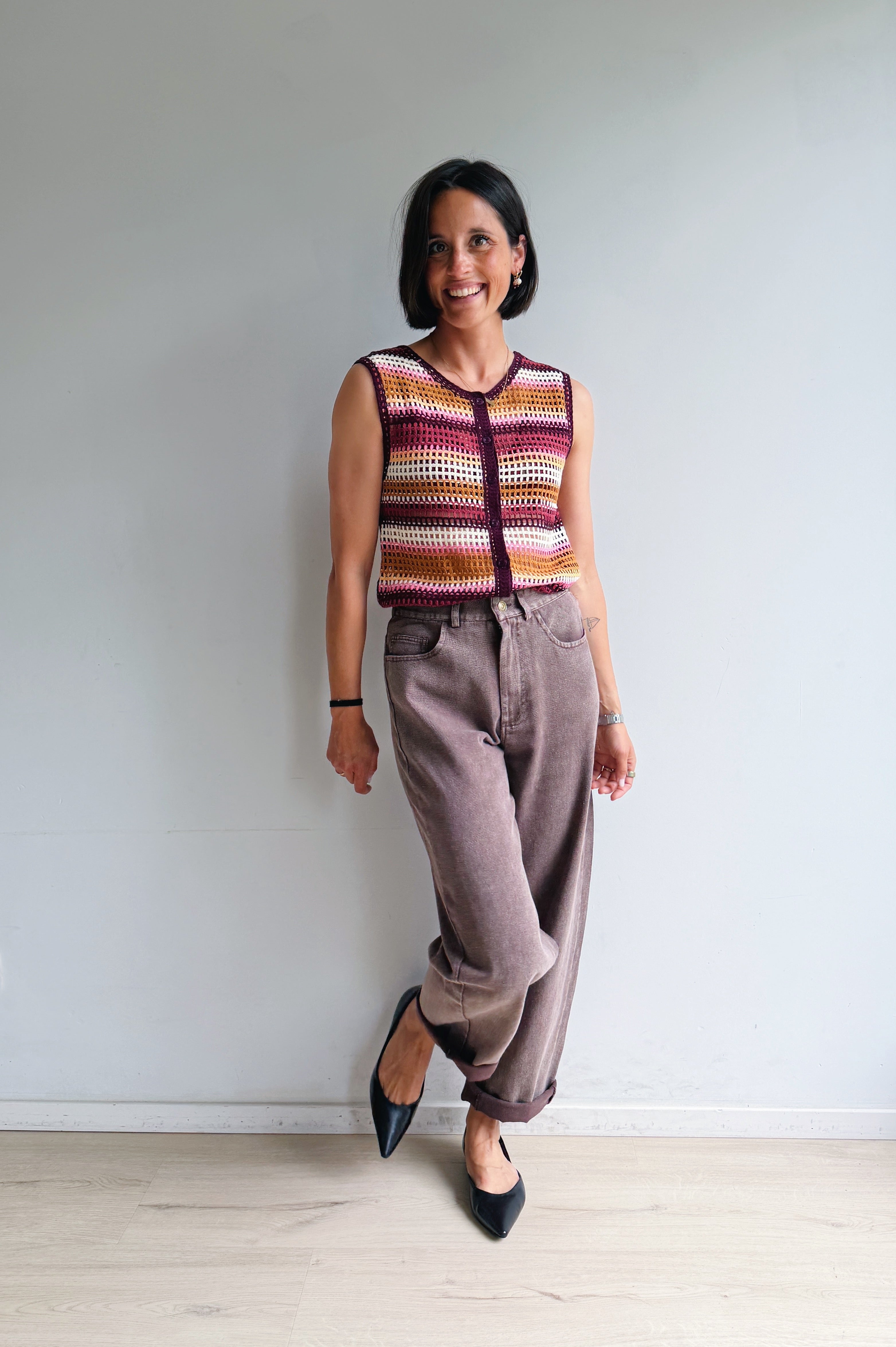 Clara barrel jeans chocolade