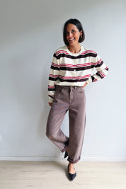Clara barrel jeans chocolade