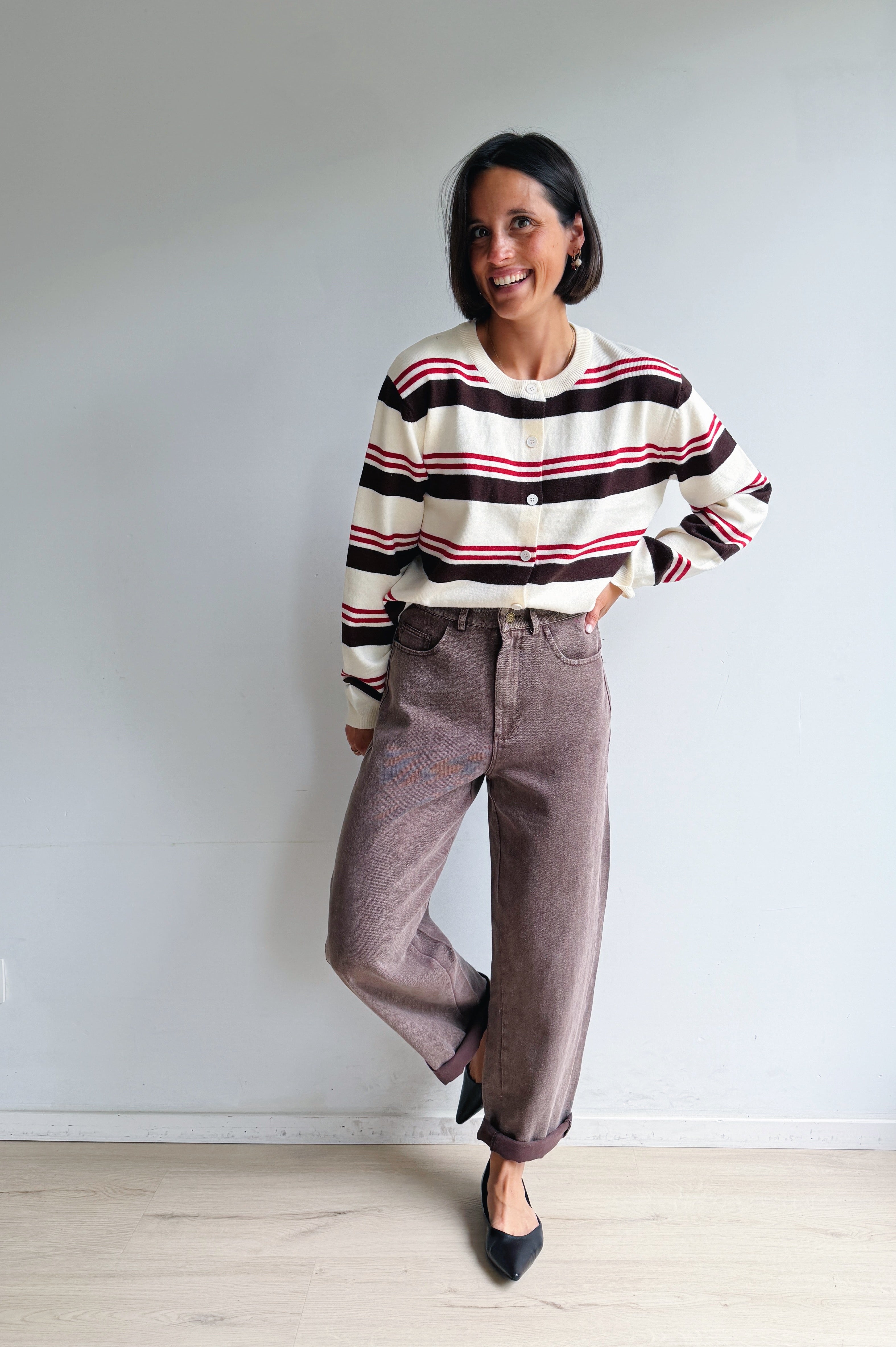 Clara barrel jeans chocolade