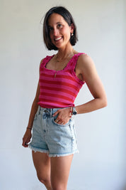 Maeva top roze/oranje