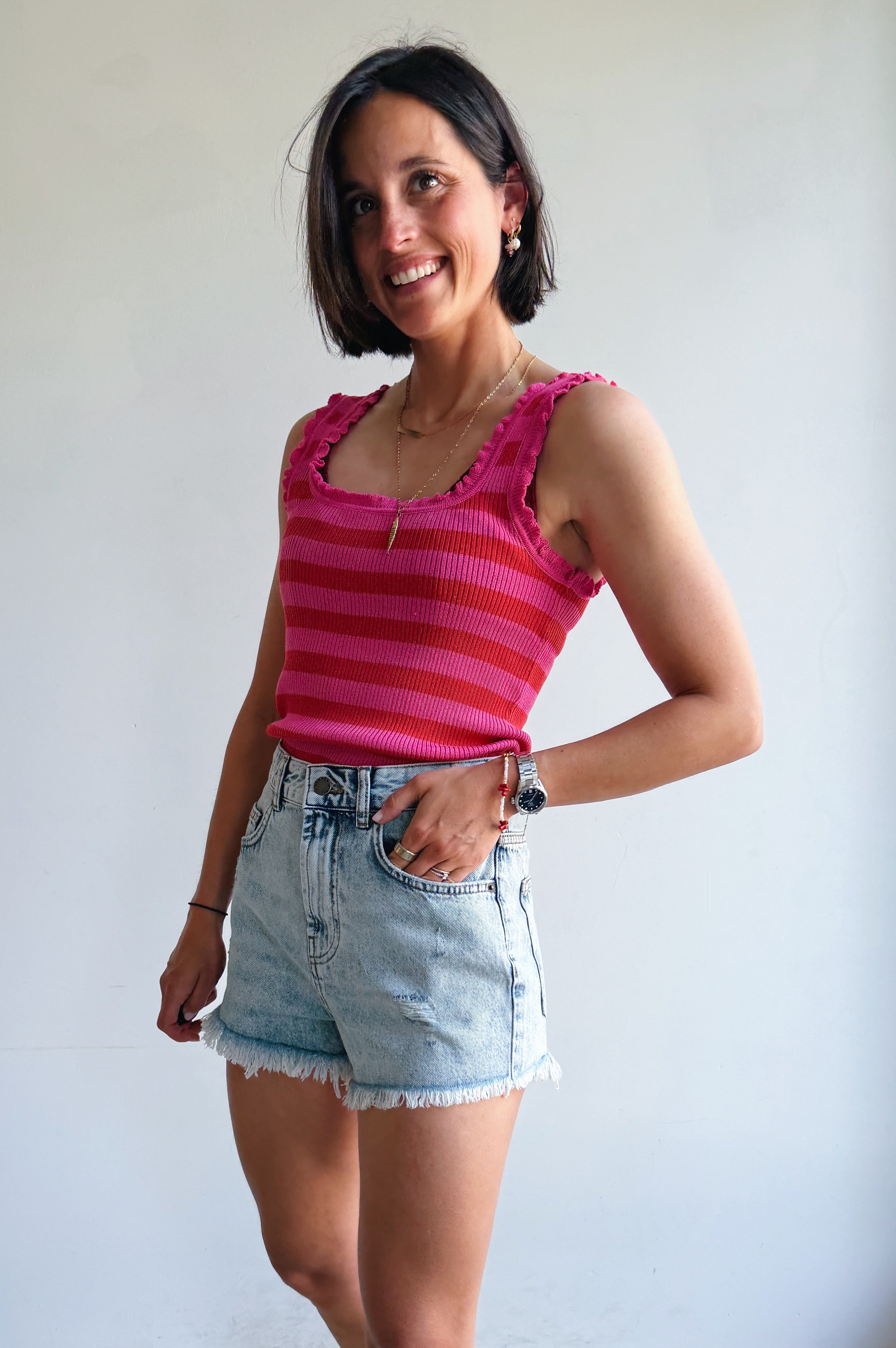 Maeva top roze/oranje