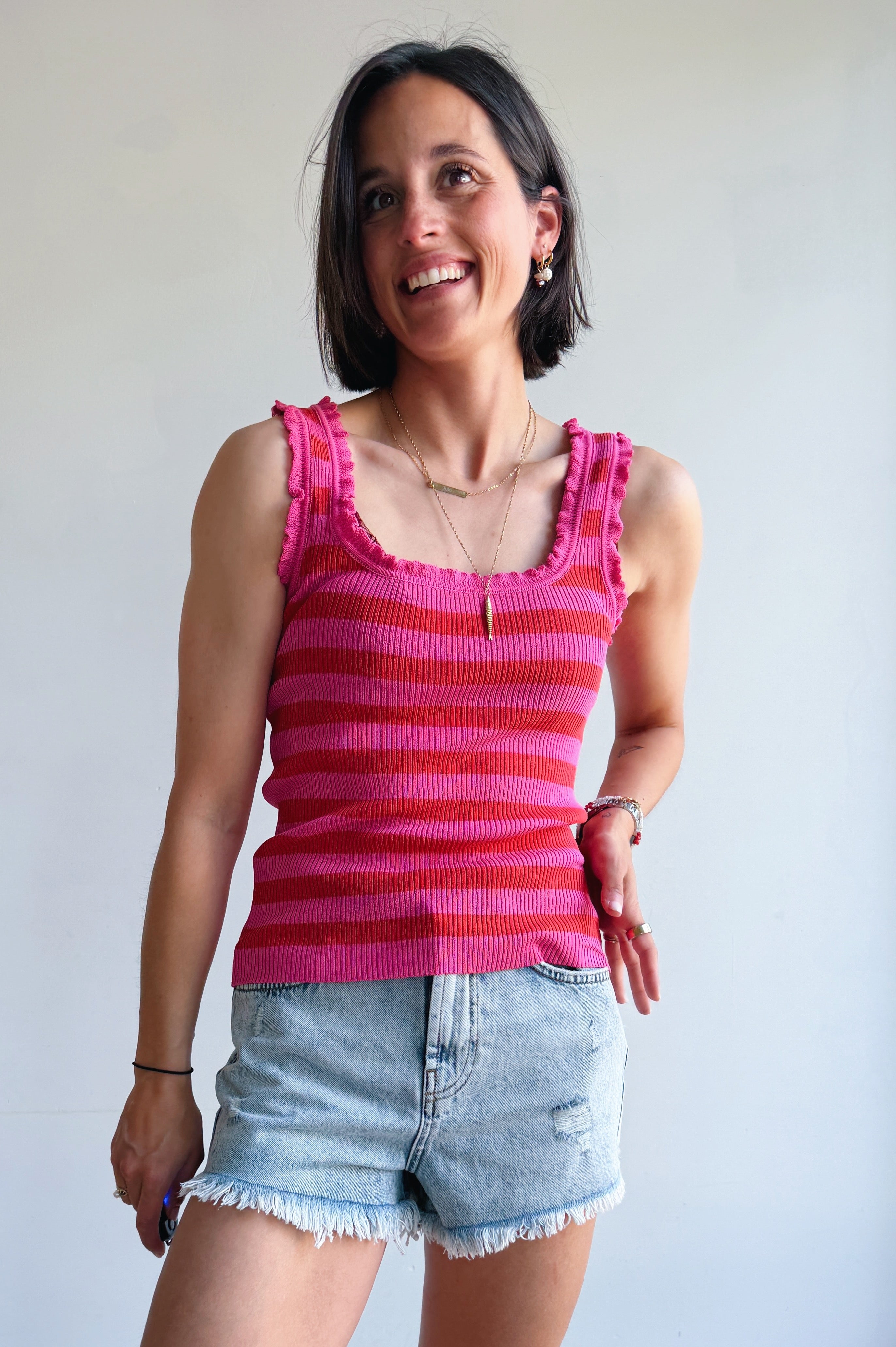Maeva top roze/oranje